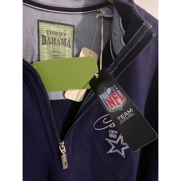 Tommy Bahama NFL pullover sweater NEW men’s size L navy blue Dallas cowboys - Picture 7 of 8